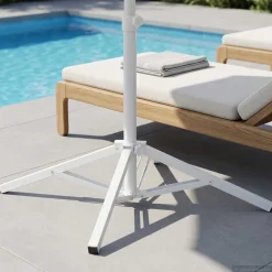 vidaXL Sonnenschirmständer Weiß Stahl für 25-32 mm Mast