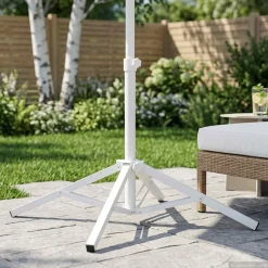 vidaXL Sonnenschirmständer Weiß Stahl für 25-32 mm Mast