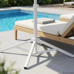 vidaXL Sonnenschirmständer Weiß Stahl für 25-32 mm Mast