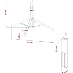 vidaXL Sonnenschirmständer Weiß Stahl für 25-32 mm Mast