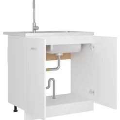 vidaXL Spülenunterschrank Lyon Weiß 80x46x81,5 cm Holzwerkstoff