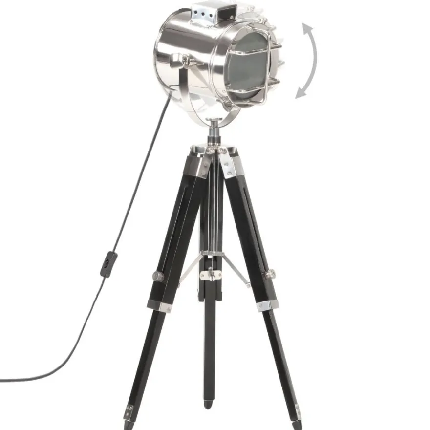 vidaXL Stativlampe Schwarz Mango Massivholz 69 cm