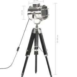 vidaXL Stativlampe Schwarz Mango Massivholz 69 cm