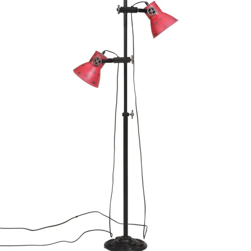 vidaXL Stehleuchte 25 W Rot 25x25x90/140 cm E27