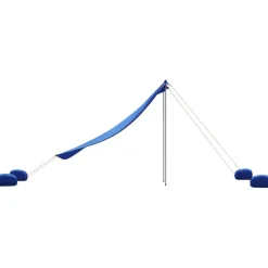 vidaXL Strand-Schattenzelt mit Sandsäcken Blau 214x236 cm