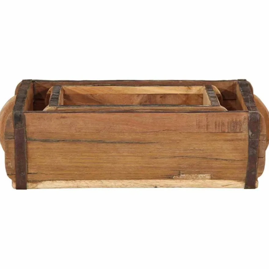 vidaXL Tablett 2 pcs Braun 29 x 31 x 10 cm Massives upgecyceltes Holz