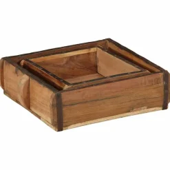 vidaXL Tablett 2 pcs Braun 29 x 31 x 10 cm Massives upgecyceltes Holz