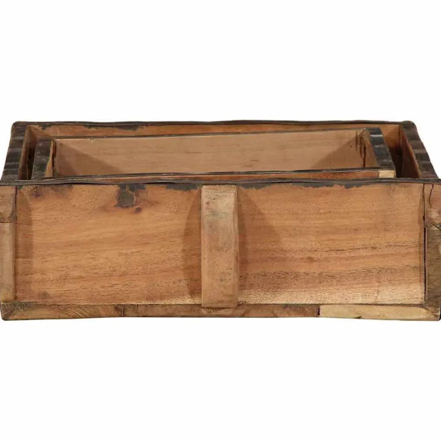 vidaXL Tablett 2 pcs Braun 29 x 31 x 10 cm Massives upgecyceltes Holz