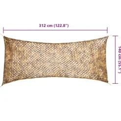 vidaXL Tarnnetz mit Aufbewahrungstasche 312x140 cm Sandfarbe