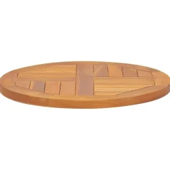 vidaXL Tischplatte Massivholz Teak Rund 2,5 cm 50 cm