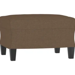 vidaXL 3-tlg. Sofagarnitur mit Kissen Braun Stoff