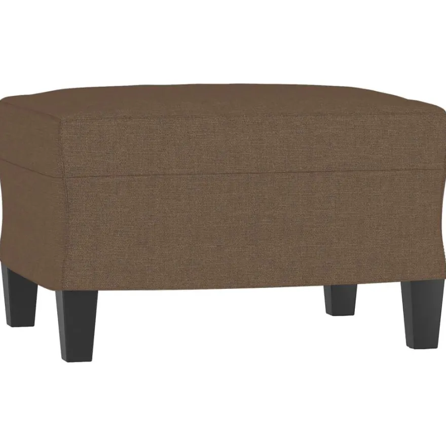vidaXL 3-tlg. Sofagarnitur mit Kissen Braun Stoff