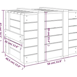vidaXL Truhe Honigbraun 58x40,5x42 cm Massivholz Kiefer
