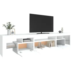 vidaXL TV-Schrank mit LED-Leuchten Weiß 215x36,5x40 cm