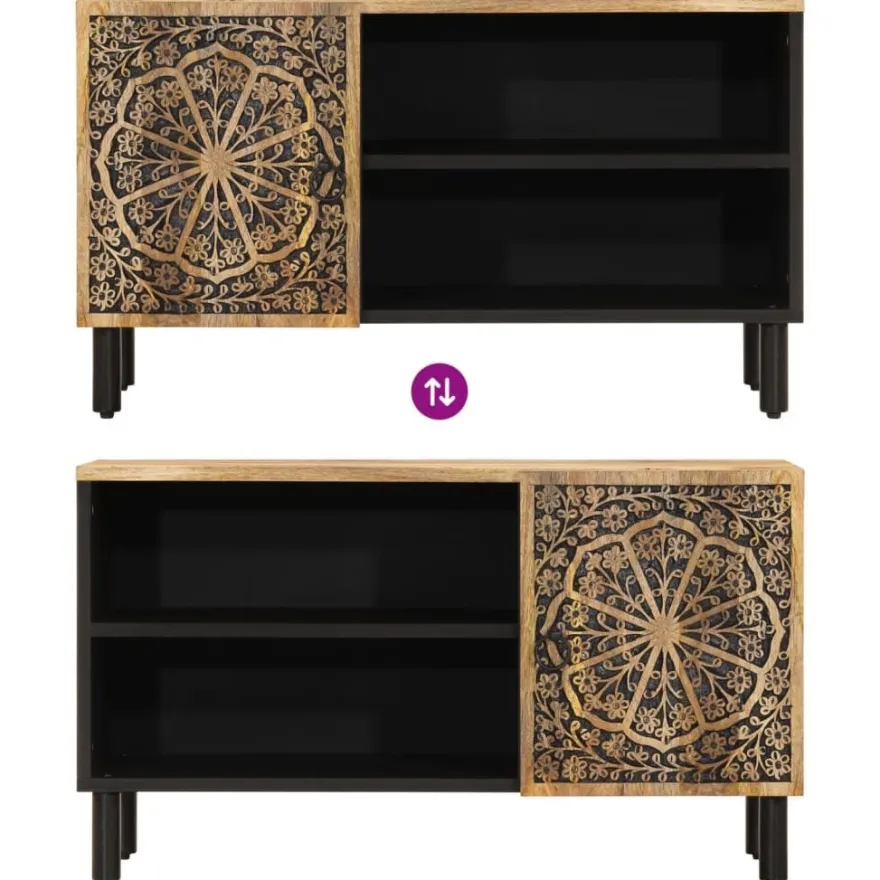 vidaXL TV-Schrank 80x31x46 cm Massivholz Mango