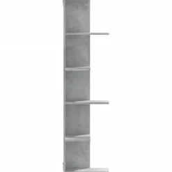 vidaXL Wand-Eckregal Betongrau 36,5x36,5x140 cm Holzwerkstoff