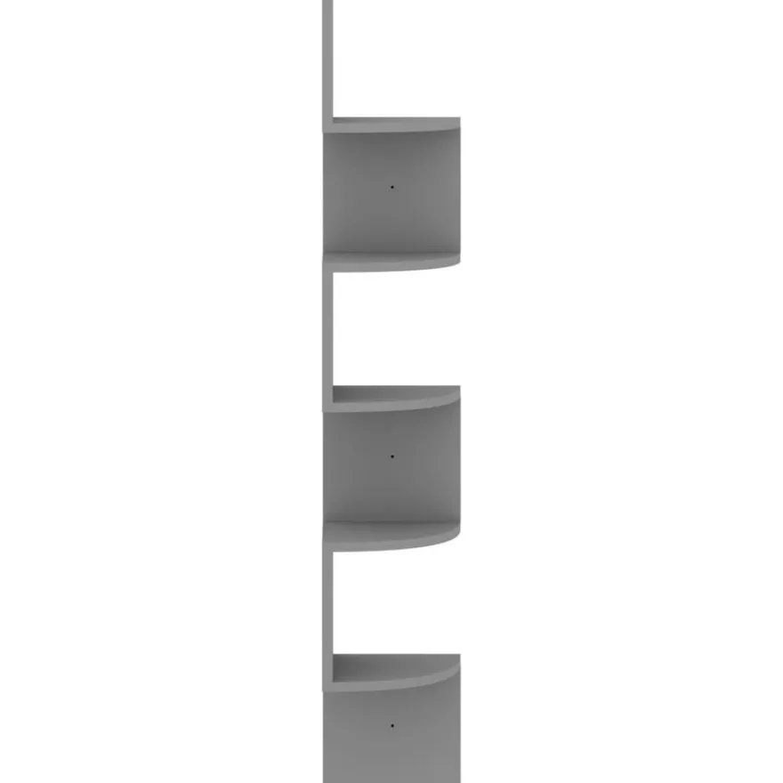 vidaXL Wand-Eckregal Grau 19x19x123 cm Holzwerkstoff
