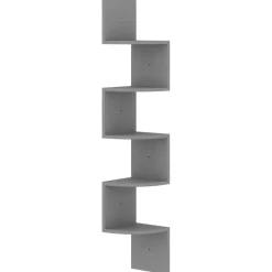 vidaXL Wand-Eckregal Grau 19x19x123 cm Holzwerkstoff