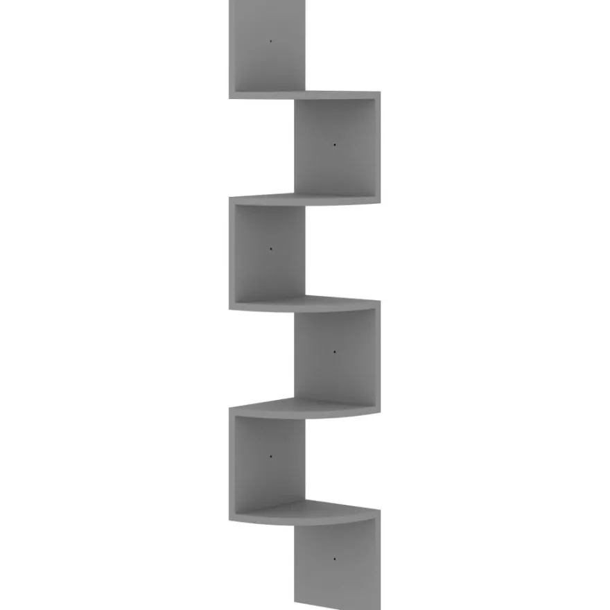 vidaXL Wand-Eckregal Grau 19x19x123 cm Holzwerkstoff