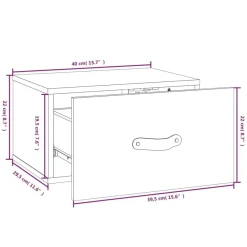 vidaXL Wand-Nachttische 2 Stk. Weiß 40x29,5x22 cm
