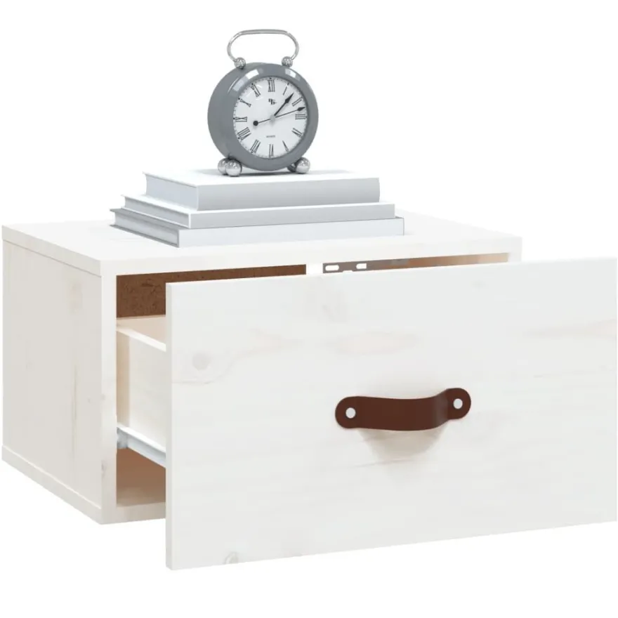 vidaXL Wand-Nachttische 2 Stk. Weiß 40x29,5x22 cm