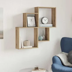 vidaXL Wandregal Artisan-Eiche 80x15x78,5 cm Holzwerkstoff