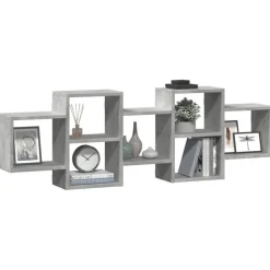 vidaXL Wandregal Betongrau 129x18x42 cm Holzwerkstoff