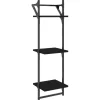 vidaXL Wandregale mit 3 Ablagen & Stangen 2 Stk. Schwarz 30x25x100 cm