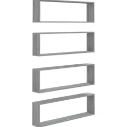 vidaXL Wandregale 4 Stk. Grau Sonoma 100x15x30 cm Holzwerkstoff