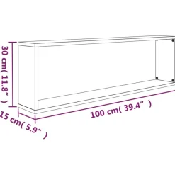 vidaXL Wandregale 4 Stk. Grau Sonoma 100x15x30 cm Holzwerkstoff
