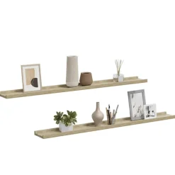 vidaXL Wandregale 2 Stk. Sonoma-Eiche 100x9x3 cm