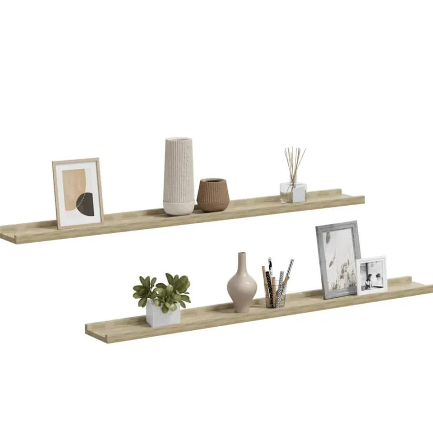 vidaXL Wandregale 2 Stk. Sonoma-Eiche 100x9x3 cm