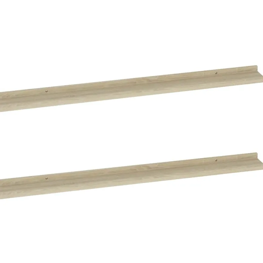 vidaXL Wandregale 2 Stk. Sonoma-Eiche 100x9x3 cm