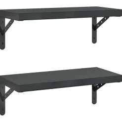 vidaXL Wandregale 2 Stk. 50x23,5 cm Schwarz Edelstahl