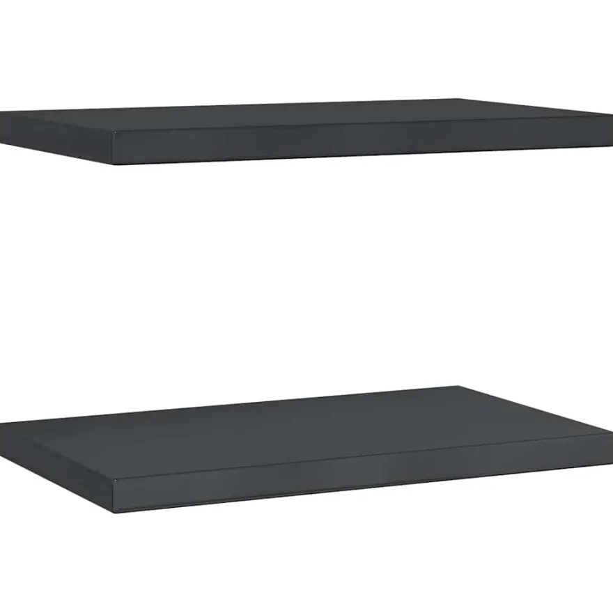 vidaXL Wandregale 2 Stk. 50x30 cm Schwarz Edelstahl