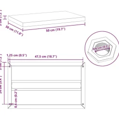 vidaXL Wandregale 2 Stk. 50x30 cm Schwarz Edelstahl