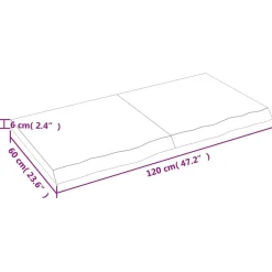 vidaXL Wandregal Hellbraun 120x60x(2-6) cm Massivholz Eiche Behandelt