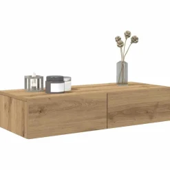 vidaXL Wandregal mit Schubladen Artisan-Eiche 80x33x17cm Holzwerkstoff