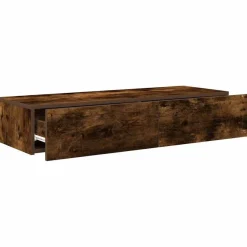 vidaXL Wandregal mit Schubladen Räuchereiche 100x36x19cm Holzwerkstoff