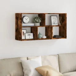 vidaXL Wandregal Räuchereiche 100x25x50 cm Holzwerkstoff