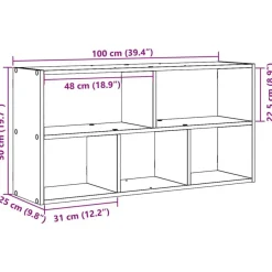 vidaXL Wandregal Räuchereiche 100x25x50 cm Holzwerkstoff