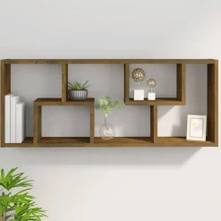 vidaXL Wandregal Räuchereiche 36x16x90 cm Holzwerkstoff