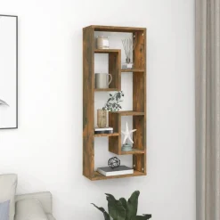vidaXL Wandregal Räuchereiche 36x16x90 cm Holzwerkstoff