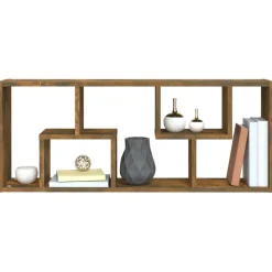 vidaXL Wandregal Räuchereiche 36x16x90 cm Holzwerkstoff