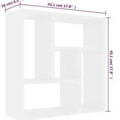 vidaXL Wandregal Weiß 45,1x16x45,1 cm Holzwerkstoff