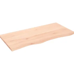 vidaXL Wandregal 100x50x2 cm Massivholz Eiche Unbehandelt