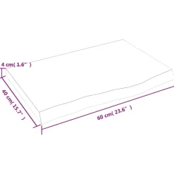 vidaXL Wandregal 60x40x(2-4) cm Massivholz Eiche Unbehandelt