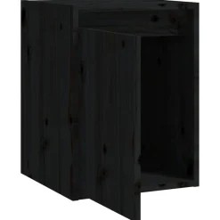 vidaXL Wandschränke 2 Stk. Schwarz 30x30x40 cm Massivholz Kiefer