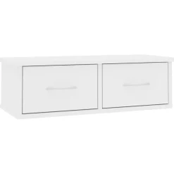vidaXL Wand-Schubladenregal Weiß 60x26x18,5 cm Holzwerkstoff