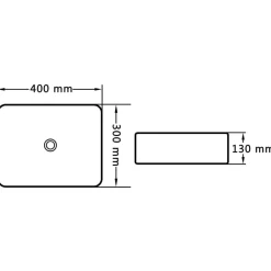 vidaXL Waschbecken 40 x 30 x 13 cm Keramik Weiß